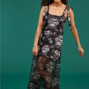 Smith & Quinn Floral Black and White Sheer Dress